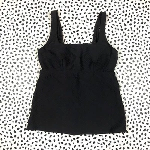 Lands End Tankini schwarz normal 10 eckiger Ausschnitt strukturiert BADEOBERTEIL 497522 - Bild 1 von 6