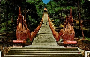 CHIENGMAI, TAILANDIA POSTAL Escalera Dragón, Vista Frontal, Sello Tailandia - Imagen 1 de 2