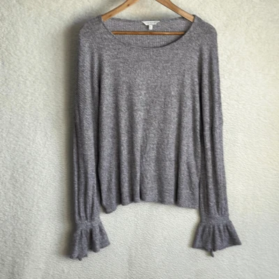 Suéter Lucky Brand para mujer XL gris jaspeado con volantes muñeca pulóver ligero Foto 1 de 4