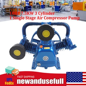 Pompa compressore aria in ghisa monofase 10HP 7,5KW 3 cilindri 1 31,7SCFM - Foto 1 di 11