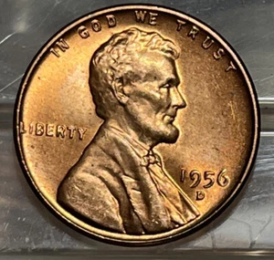 1956 D/D Lincoln Wheat Cent BU RPM Repunched Mintmark Die Variety Actual Coin - Bild 1 von 4