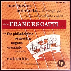 TINO FRANCESCATTI BEETHOVEN CONCERTO IN D MAJ FOR VIOLIN VINYL LP 216-20 - Picture 1 of 4