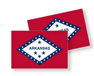 WRAPPED IN INK Arkansas State Flag - Set of 4 Vinyl Sticker / Adhesive Decals Various Sizes