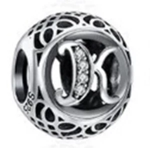 New Pandora Sterling Silver Authentic Vintage Initial Alphabet Letter K Charm - Picture 1 of 1
