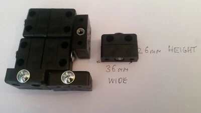 8 x Black Knockdown Furniture Connector Modesty Jointing Block KD Fittings - Image 1 of 2