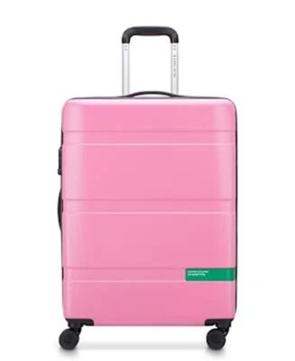 New Delsey United Colors of Benetton Pink Hardcase Luggage Spinner 23" - Image 1 of 4