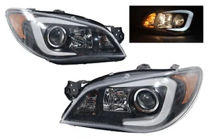 Fit~2006~2007~Subaru Impreza WRX Outback Black Smoke LED DRL Projector Headlight - Picture 1 of 8