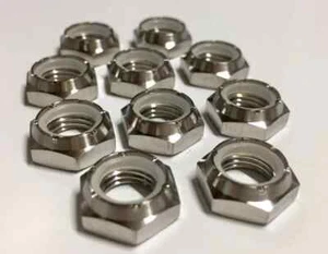 TITANIUM 3/8"-24 THIN NYLON LOCKNUT 10 PACK, SPRINTCAR,SPEEDWAY, WINGLESS SPRINT - Picture 1 of 1