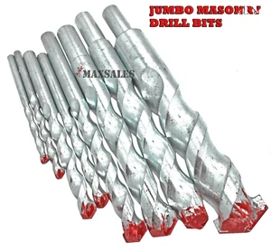 8-teiliges JUMBO MAUERWERKSBOHRER-SET 3/16" bis 1" HARTMETALLSPITZE BETON, ZIEGEL, FLIESEN - Bild 1 von 1