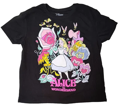 New Girls Disney Alice in Wonderland Wildflower Forest T-Shirt Kids Large - Image 1 of 2