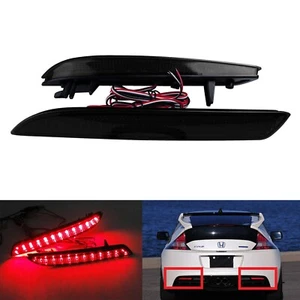 2x Smoked Len Bumper Reflector LED Tail Brake Light For Honda CRV CRZ Insight - Foto 1 di 12