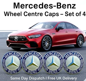 For Mercedes-Benz Genuine Alloy Wheel Centre Caps – 75mm – Set of 4 - Picture 1 of 3