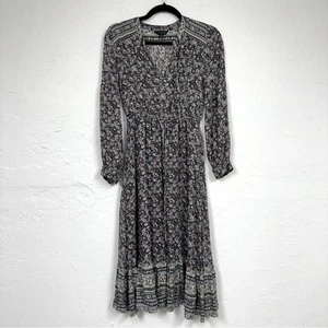 Lucky Brand Ditsy Floral Boho Maxikleid Damen XS Langarm Landhaus Kern - Bild 1 von 14