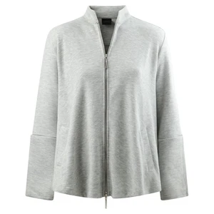 Sweat Jacke grau Reißverschluss Damen Stehkragen A-Linie Soldout Winter - Bild 1 von 2