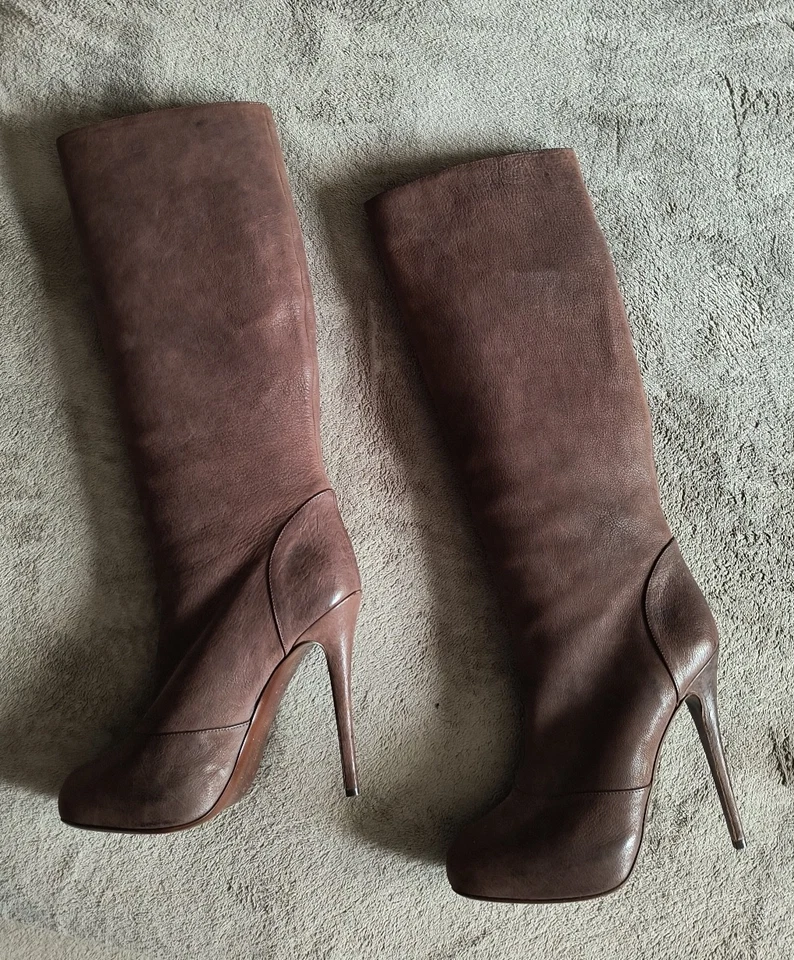 VERA WANG - BOTAS DE CUERO MARRÓN - Plataforma Interior TALLA 9.5 - ¡¡HERMOSAS!!! Foto 1 de 3