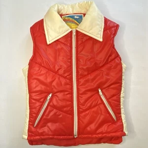Youth M Vintage Action Wear Puffer Vest Western Retro Red Retro 1970s Read - Picture 1 of 11