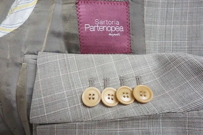 Sartoria Partenopea Marrón Glenplaid Lana 2 Piezas Traje Chaqueta Pantalones 40R NUEVO Foto 1 de 4