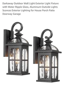 Darkaway Exterior Lights With Ripple Glass (set Of 2) - Picture 1 of 1