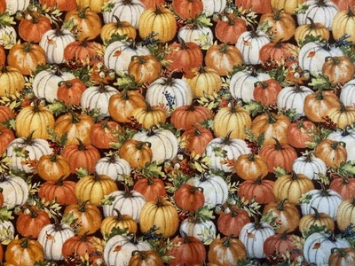 Patchworkstoff, Kürbisse, 30 x 110 cm, 100% Baumwolle, neu - Bild 1 von 4