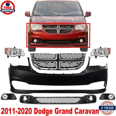 Front Bumper Cover & Grille Assembly For 2011-2020 Dodge Grand Caravan Ram C/V Foto 1 de 4