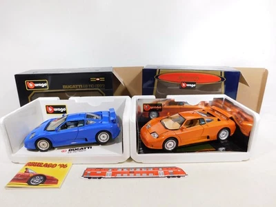 2X Bburago 1:18 Modelo Bugatti EB 110 1991 Cod 3035 Cod 3055 Mint+Box #DT731-5 - Imagen 1 de 4