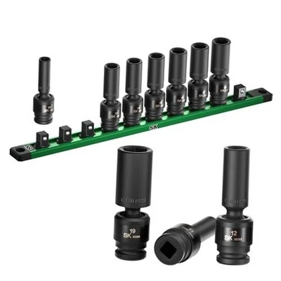  3/8" Drive Universal Impact Socket Set, Deep Swivel Impact sockets, Metric,  - Image 1 of 4