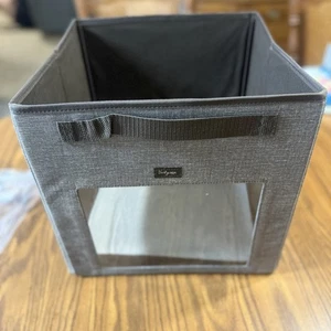 Thirty One Your Way Cube Mocha Crosshatch 31 Gifts Bag Bin Organizer - Picture 1 of 6
