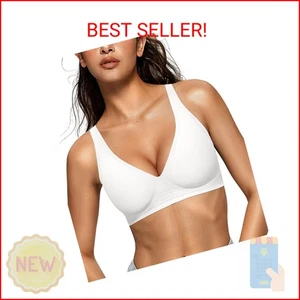 Womens Deep V Bras Wireless Comfortable Bra Supportive No Underwire Bras large - Picture 1 of 2