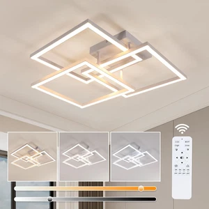 Plafoniera LED Soffitto Dimmerabile 62CM, 40W 4500LM Bianco Lampadario LED Soffi - Foto 1 di 12