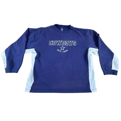 Sudadera Pullover Dallas Cowboys Para Hombre Atlética NFL Fútbol Azul Blanco Foto 1 de 4