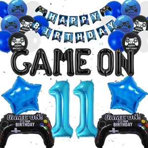 11th Birthday Decorations for Boys - 50 Pieces Video Game Party Supplies, Blue - Picture 1 of 6