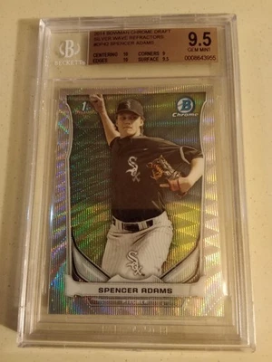 2014 Bowman Chrome Spencer Adams #8/25 SILVER WAVE REFRACTOR Graded BGS 9.5 - Image 1 of 2