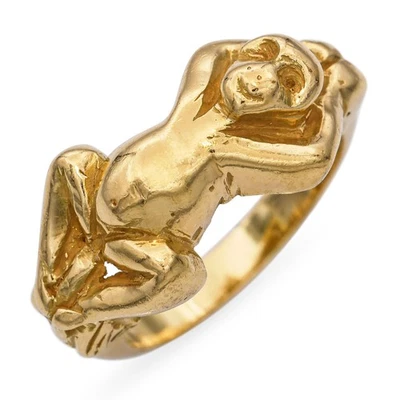 Vintage 18k Yellow Gold Monkey Ring - Image 1 of 4