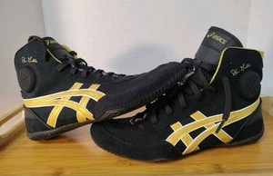 Zapatos de Lucha Dan Gable EVO 3 ASICS Negros y Dorados Talla US-7 (24.5 Cm) (RAROS) - Imagen 1 de 14
