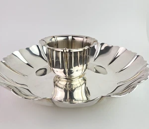 MCM Vintage 1960er Fisher Dublin Tulpe Silber Teller Chip Dip Servieren 11,5 Zoll - Bild 1 von 14