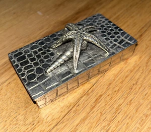 CIPOLLA For Neiman Marcus Pewter SEASHELL / STARFISH TRINKET BOX - 3.5"x2" - Picture 1 of 8