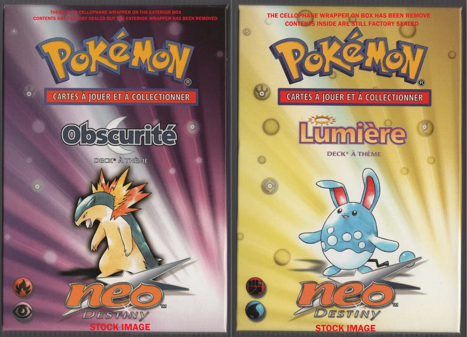 OBSCURITE & LUMIERE Pokemon FRENCH Neo Destiny Decks NO CELLO WRAPPER ON BOXES - Image 1 of 4
