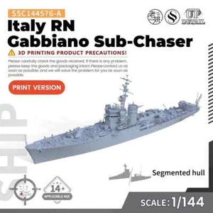 SSMODEL SSC144576-A 1/144 Military Model Italy RN Gabbiano Sub-Chaser 3D RESIN - Picture 1 of 4