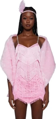 Dolls Kill Vintage Flapper Costume -  Pink Dress Outfit Size Large Retail $89 - Image 1 of 2