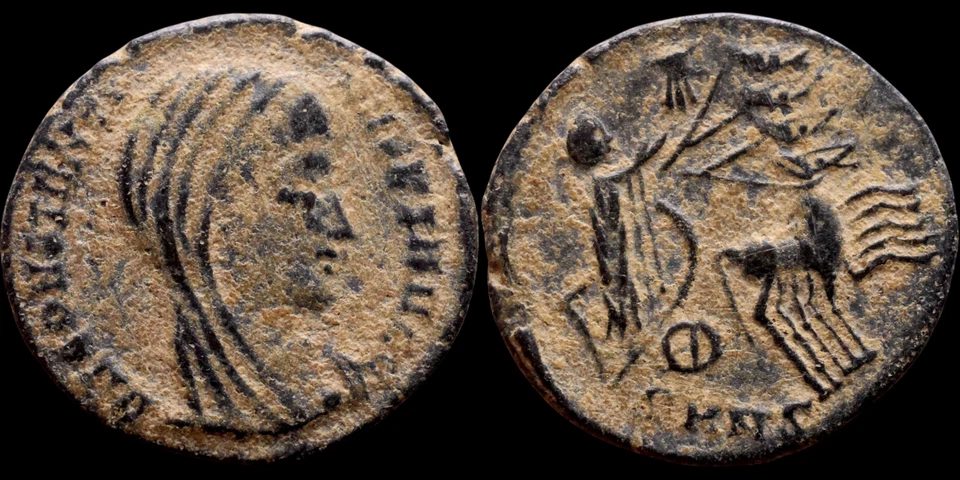 Ancient Roman coin Divus Constantine I AD 337. Follis Æ 15 mm. 1,45 gramm. #1442 - Image 1 of 1