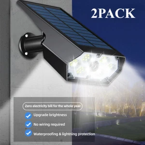 2Pcs 42LED Solar Wall Light Motion Sensor Yard Outdoor Security Lamp Fake Camera - Picture 1 of 16