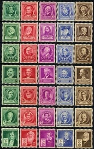  Scott # 859- 893- Complete Set of 35 Famous American Stamps--ALL MINT-NH-OG-VF - Picture 1 of 1
