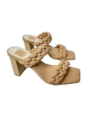 Sandalias de tacón trenzado Dolce Vita para mujer 6,5 sin cordones de cuero vegano tostado nuevas sin etiquetas Foto 1 de 4
