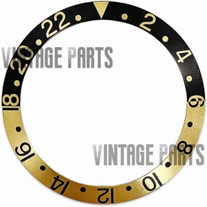Inserto lunetta alluminio oro nero 38 mm * 30,7 mm adatto per vecchio orologio gmt - Foto 1 di 1