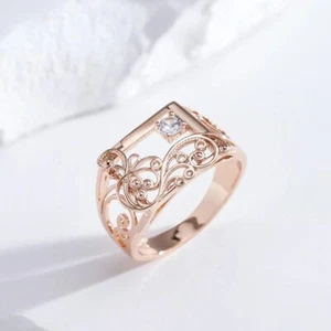 Eleganter Vintage Ring 585 RG Rotgold Rosegold mit Zirkon 59 (18,8 mm Ø) - Bild 1 von 4