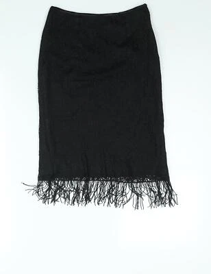 Etam Womens Black Polyester Straight & Pencil Skirt Size 10 Zip - Tassle - Image 1 of 4