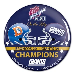 New York Giants Super Bowl 21 XXI Champions Button SB 50 Commemorative Set - Picture 1 of 1