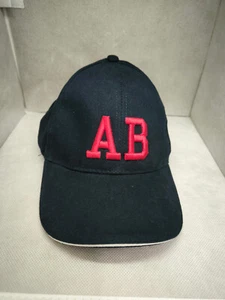 3D AB text embroidery Caps ( factory Second ) Navy color with Red text - Foto 1 di 3