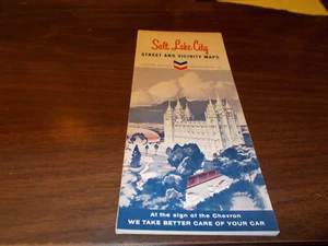 1964 Chevron Salt Lake City Vintage Road Map - Picture 1 of 1