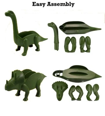 Dinosaur Taco Holder - Army Green - Set of 2 - 1 Triceratops, 1 Brontosaurus - Image 1 of 3
